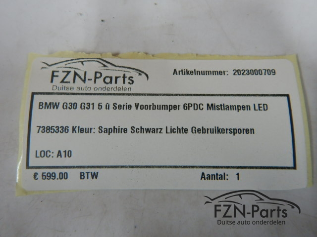 BMW 5-Serie G30 G31 Voorbumper 6PDC Mistlampen LED