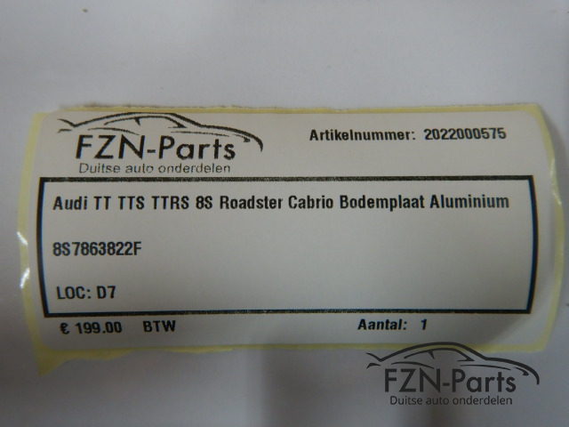 Audi TT TTS TTRS 8S Roadster Cabrio Bodemplaat Aluminium
