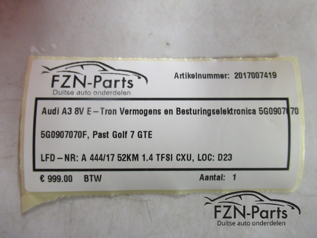 Audi A3 8V E-Tron Vermogens en Besturingselektronica 5G0907070