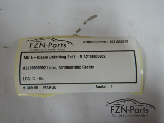Mercedes-Benz E-Klasse Dakairbags Set L+R A2138600902