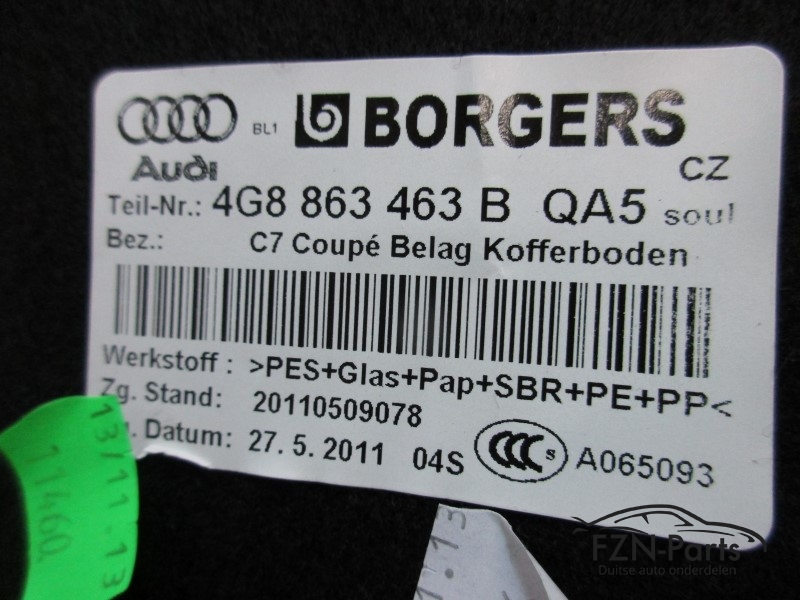 Audi A7 S7 4G Laadvloer Bagageruimte 4G8863463B