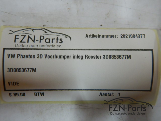 VW Phaeton 3D Voorbumper Inleg Rooster 3D0853677M