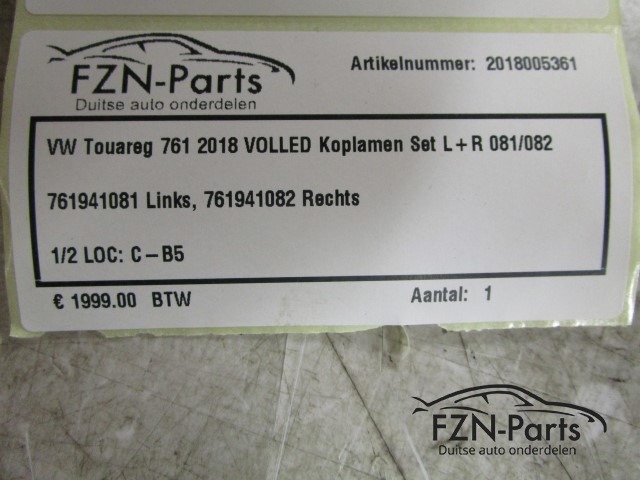 VW Touareg 761 2018 VOLLED Koplampen Set L+R 081/082