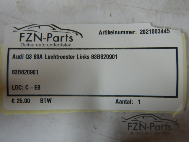 Audi Q3 83A Luchtrooster Links 83B820901