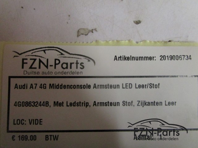 Audi A7 4G Middenconsole Armsteun LED Leer/Stof