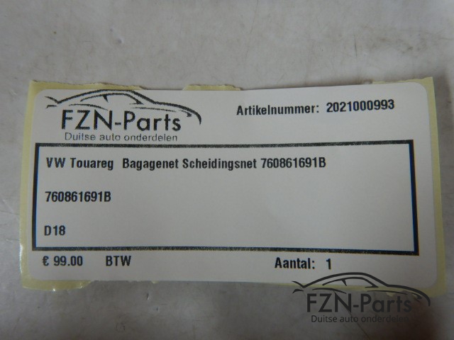 VW Touareg 760 Bagagenet Scheidingsnet 760861691B