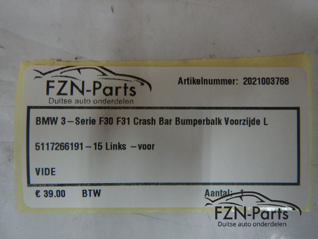 BMW 3-Serie F30 F31 Crash Bar Bumperbalk Voorzijde L