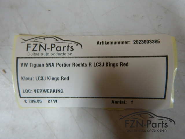 VW Tiguan 5NA Portier Rechts-Voor R LC3J Kings red