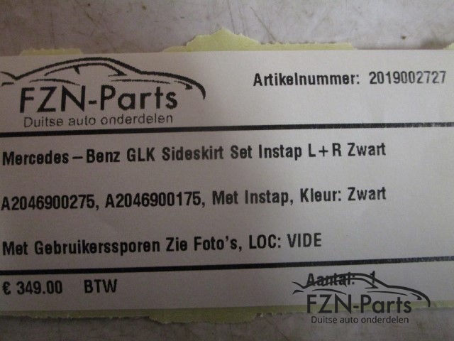 Mercedes-Benz GLK Sideskirt Set Instap L+R Zwart