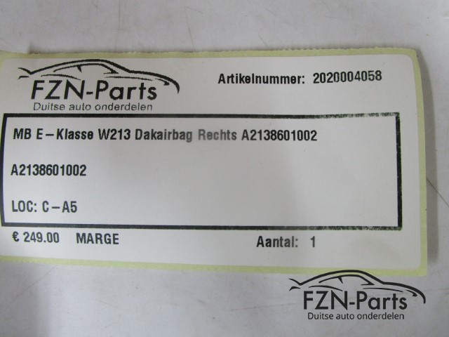 Mercedes-Benz E-Klasse W213 Dakairbag Rechts A2138601002