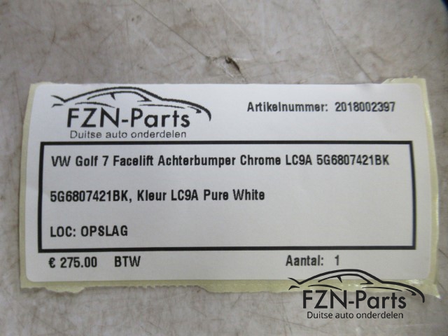VW Golf 7 Facelift Achterbumper Chrome LC9A 5G6807421BK