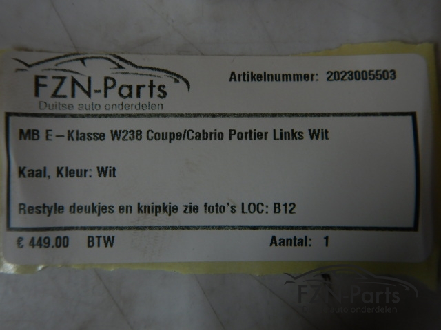 Mercedes Benz E-Klasse W238 Coupe/Cabrio Portier Links Wit