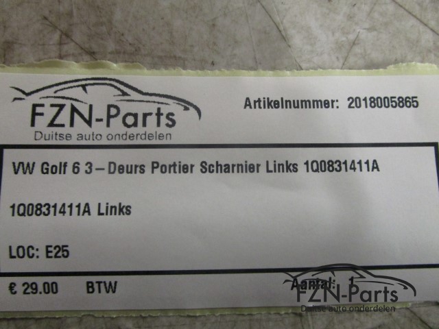 VW Golf 6 3-Deurs Portier Scharnier Links 1Q0831411A
