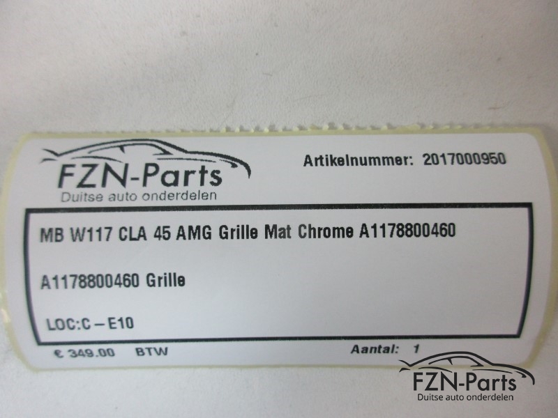 Mercedes-Benz W117 CLA AMG Grille Mat Chrome A1178880460