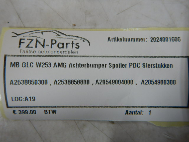 Mercedes-Benz GLC W253 AMG Achterbumper Spoiler 4PDC Sierstukken