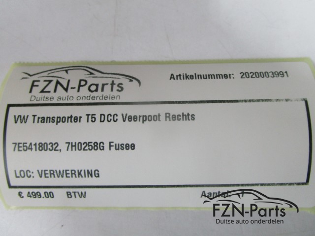 VW Transporter T5 DCC Veerpoot Rechts