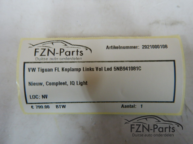VW Tiguan 5NA Facelift Koplamp Links VOLLED 5NB941081C