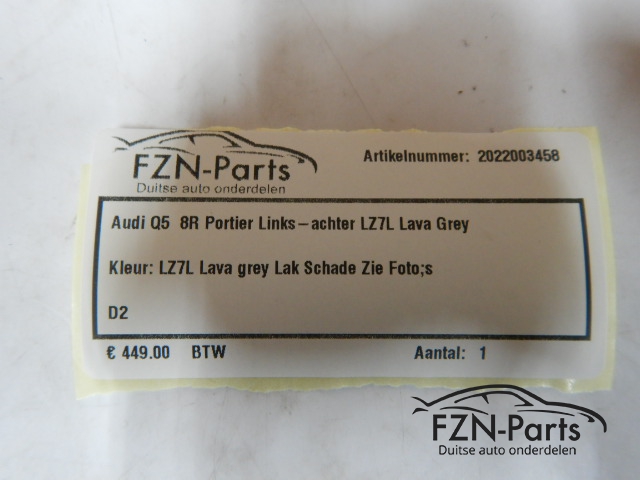 Audi Q5 8R Portier Links-Achter LZ7L Lava Grey