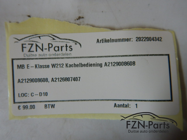 Mercedes-Benz E-Klasse W212 Kachelbediening A2129008608