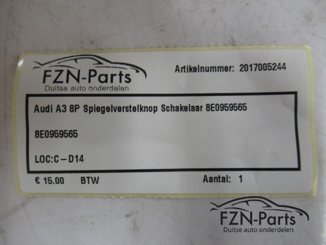 Audi A3 8P Spiegelverstelknop Schakelaar 8E0959565
