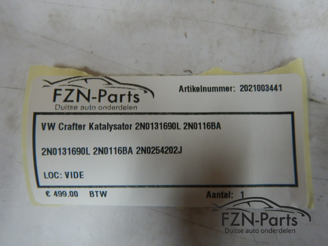 VW Crafter Katalysator 2N0131690L 2N0116BA