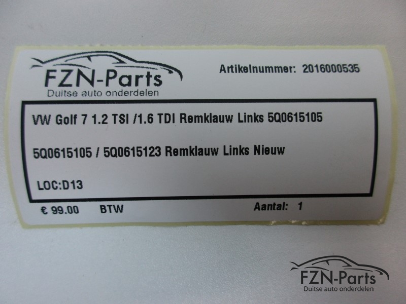 VW Golf 7 1.2 TSI / 1.6 TDI Remklauw Links 5Q0615105