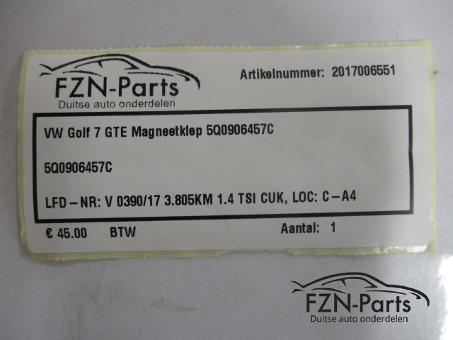 VV Golf 7 GTE Magneetklep 5Q0906457C
