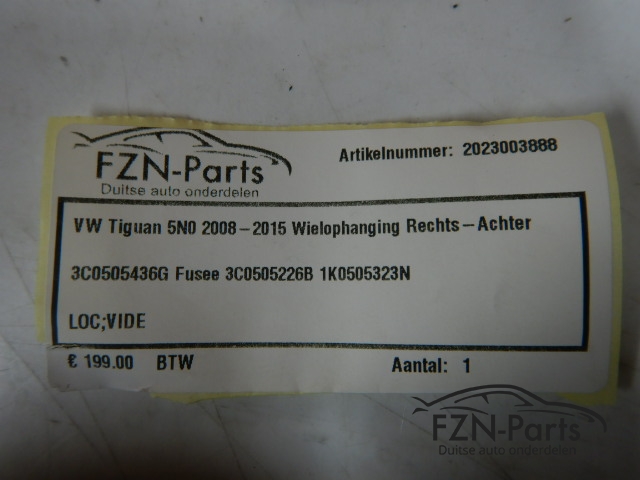 VW Tiguan 5N0 2008-2015 Wielophanging Rechts-achter