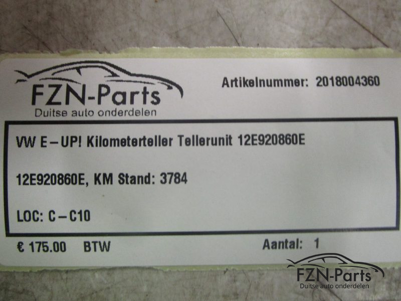 VW E-UP Kilometerteller Tellerunit 12E920860E