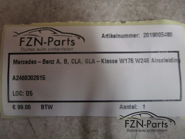 Mercedes-Benz A, B, CLA, GLA-Klasse W176 W246 Aircoleiding