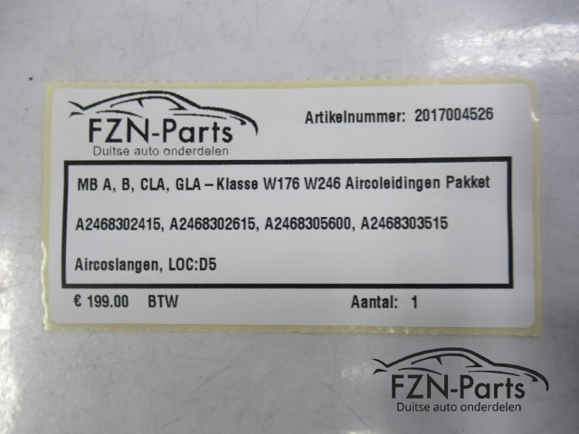 Mercedes-Benz A, B, CLA, GLA-Klasse W176 W246 Aircoleidingen Pakket
