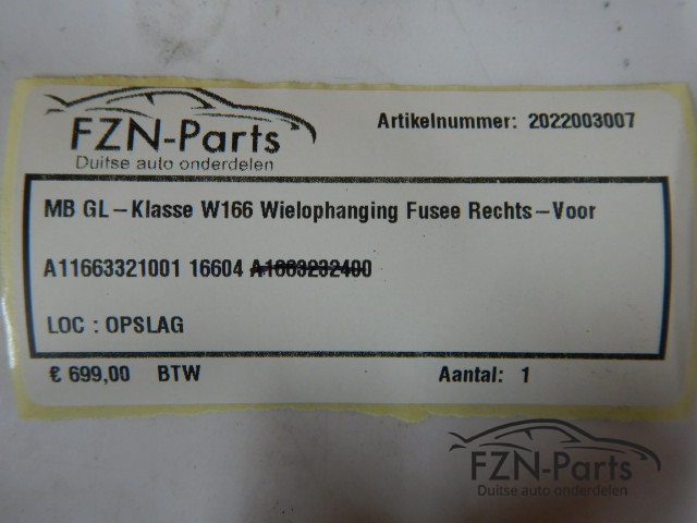 Mercedes GL-Klasse W166 Wielophanging Fusee Rechts-Voor
