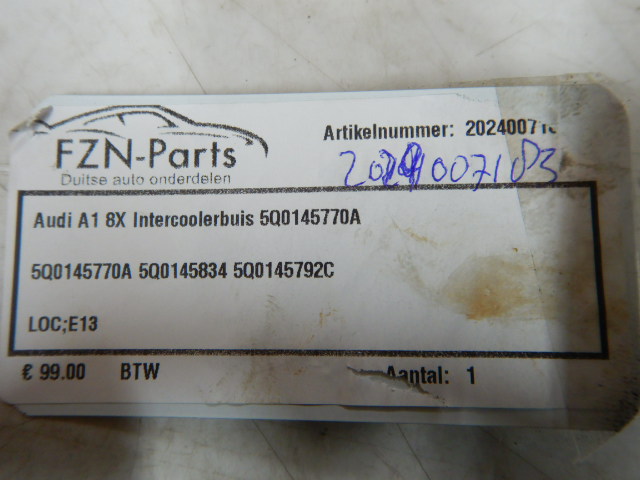 Audi A1 8X Intercoolerbuis 5Q0145770A