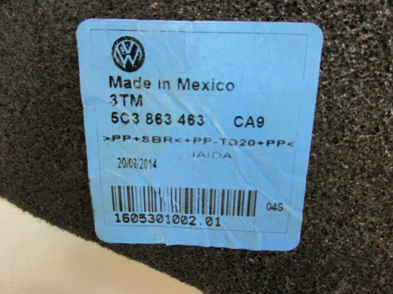 VW Beetle 5C Afdekking Reservewiel Bagageruimte 5C386346B