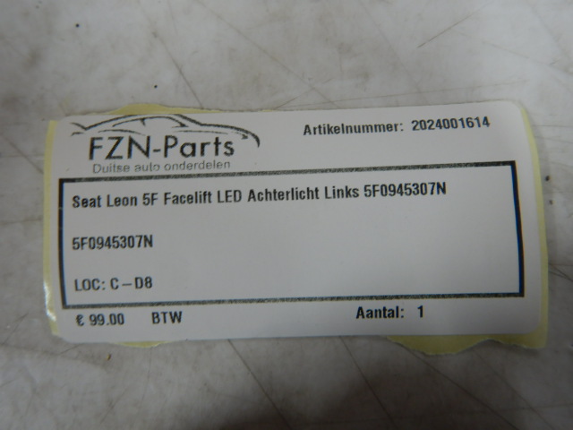 Seat Leon 5F Facelift LED Achterlicht Links 5F0945307N