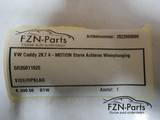 VW Caddy 2K7 4-Motion Starre Achteras Wielophanging
