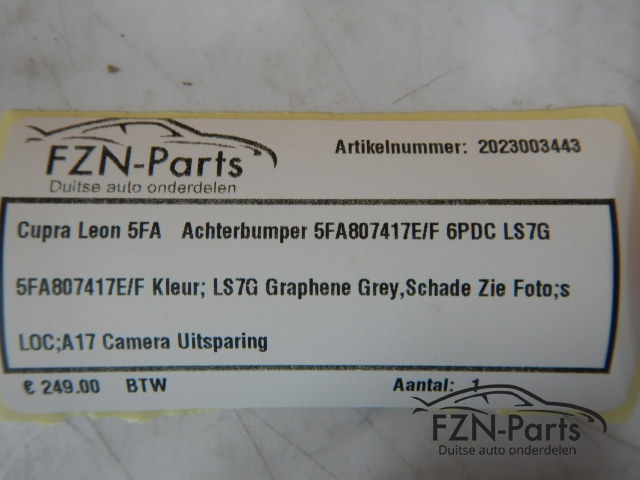 Seat Cupra Leon 5FA Achterbumper 5FA807417E / F 6PDC LS7G