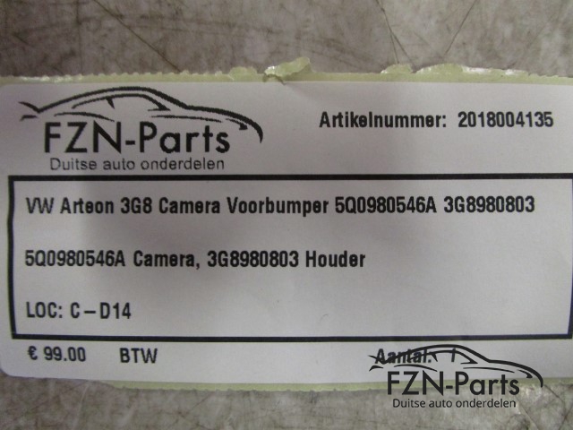 VW Arteon 3G8 Camera Voorbumper 5Q0980546A 3G8980803