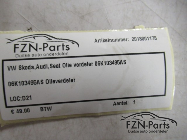 VW Skoda, Audi, Seat Olie Verdeler 06K103495AS