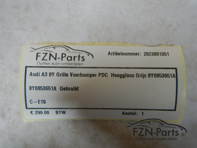 Audi A3 8Y Grille Voorbumperer Hoogglans Grijs 8Y0853651A