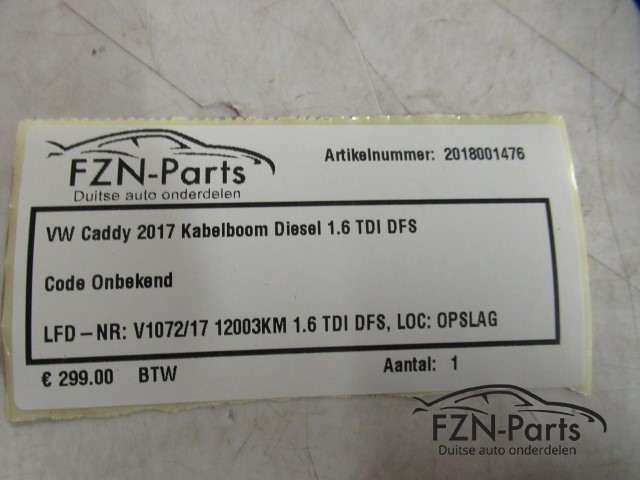 VW Caddy 2017 Kabelboom Diesel 1.6 TDI DFS