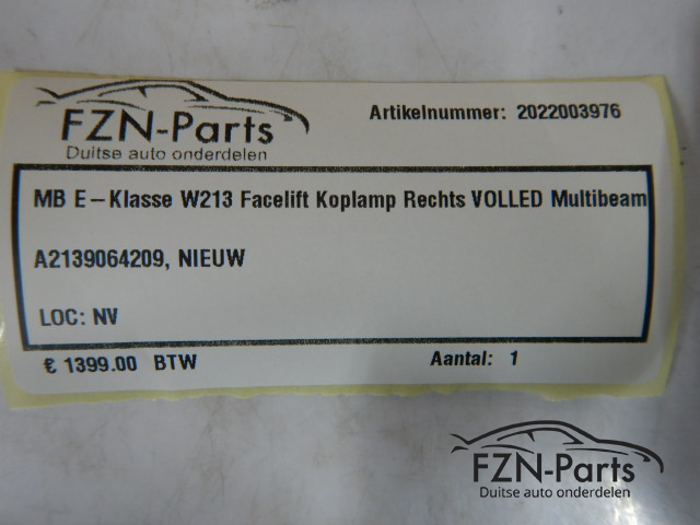 Mercedes-Benz E-Klasse W213 Facelift Koplamp Rechts VOLLED Multibeam