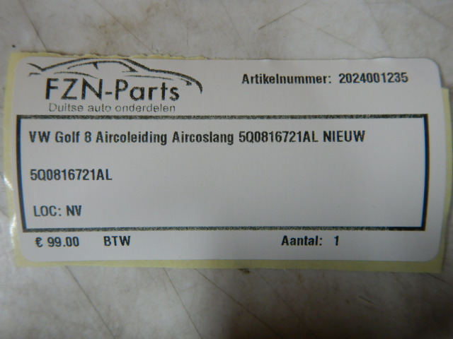 VW Golf 8 Aircoleiding Aircoslang 5Q0816721AL NIEUW 