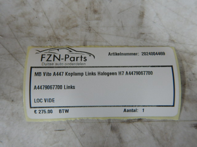 Mercedes-Benz A447 Koplamp Links Halogeen H7 A4479067700