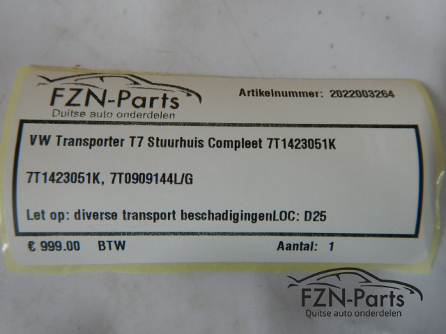 VW Transporter T7 Stuurhuis Compleet 7T1423051K
