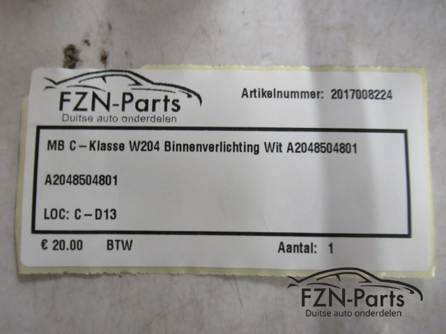 Mercedes-Benz C-Klasse W204 Binnenverlichting Wit A2048504801