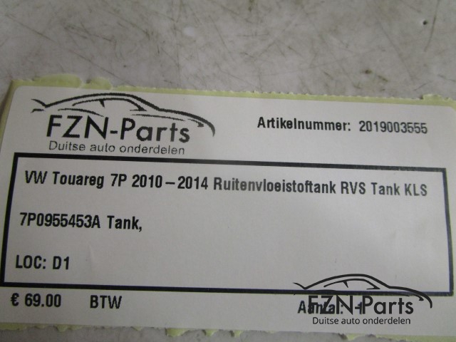 VW Toareg 7P 2010-2014 Ruitenvloeistoftank RVS Tank KLS