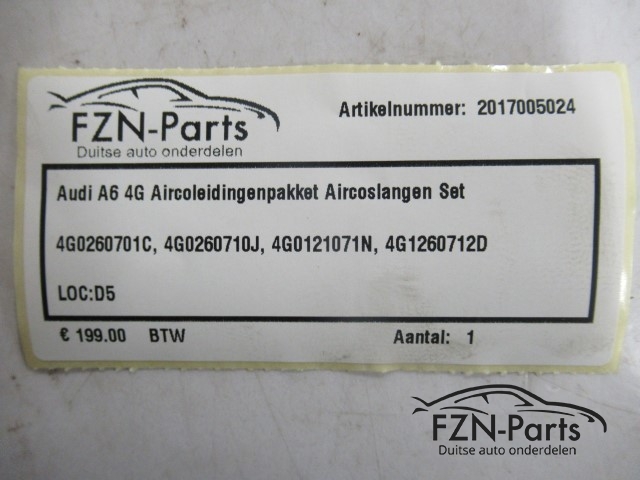 Audi A6 4G Aircoleidingenpakket Aircoslangen Set