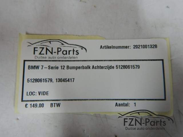 BMW 7-Serie G12 Bumperbalk Achterzijde 5128061579