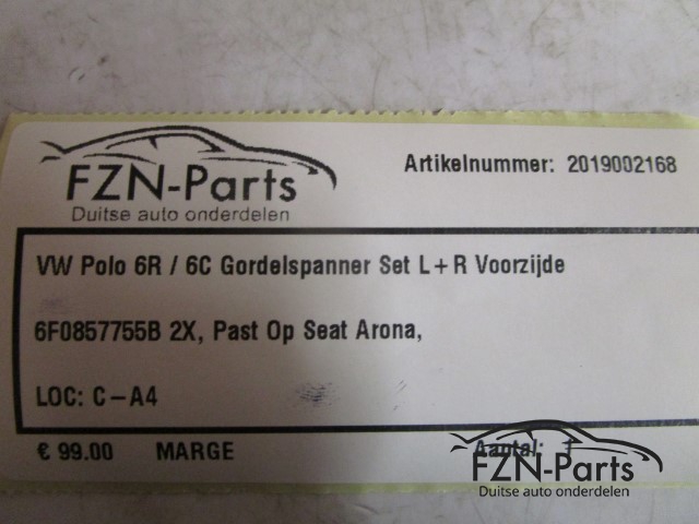 VW Polo 2G Gordelspanners Set L+R Voorzijde